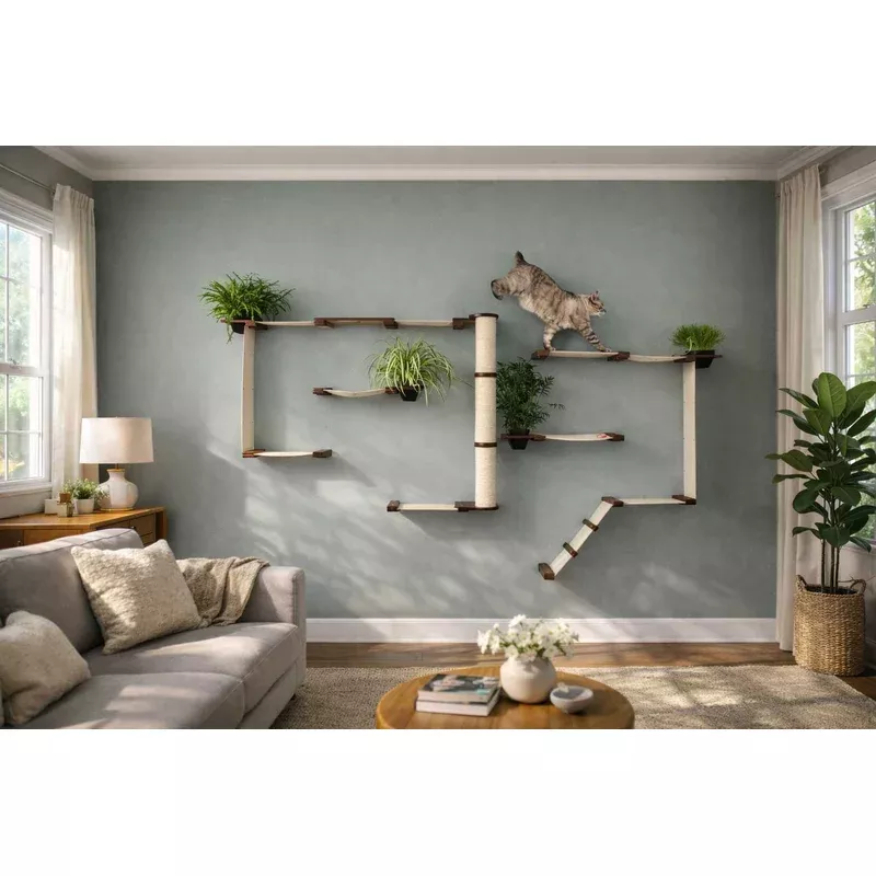 gardens-modern-cat-tree-with-plants The Gardens – Modern Cat Tree with Plants