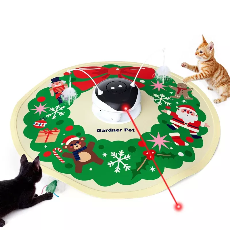Gardner Pet Interactive 5In1 Cat Toys ChargeableMoving FeatherLaser PointerTrack BallHide And SeekReal Bird SingTouch/Soun