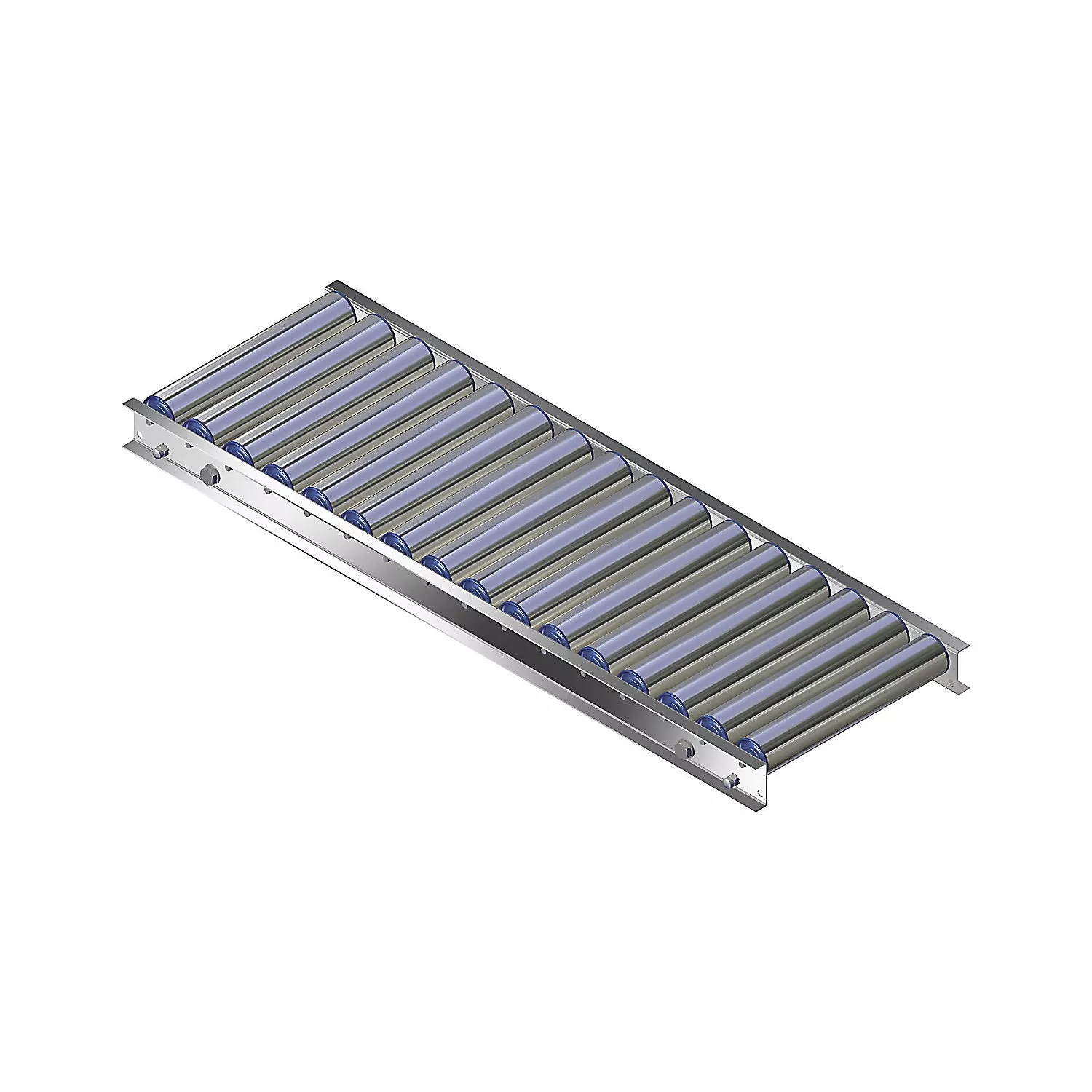 light-duty-roller-conveyor-aluminium-frame-with-aluminium-rollers-track-width-30 Light duty roller conveyor, aluminium frame with aluminium rollers, track width 300 mm, axle spacing 100 mm, length 1 m.