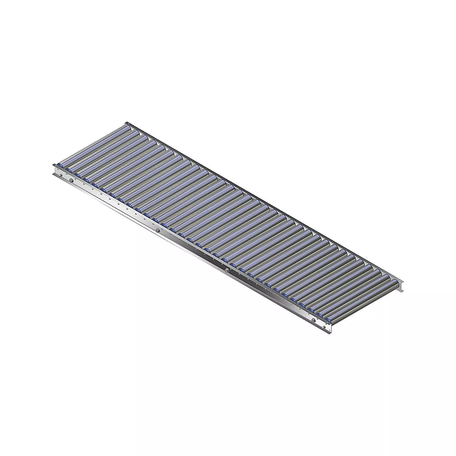 light-duty-roller-conveyor-aluminium-frame-with-aluminium-rollers-track-width-50 Light duty roller conveyor, aluminium frame with aluminium rollers, track width 500 mm, axle spacing 100 mm, length 1 m.