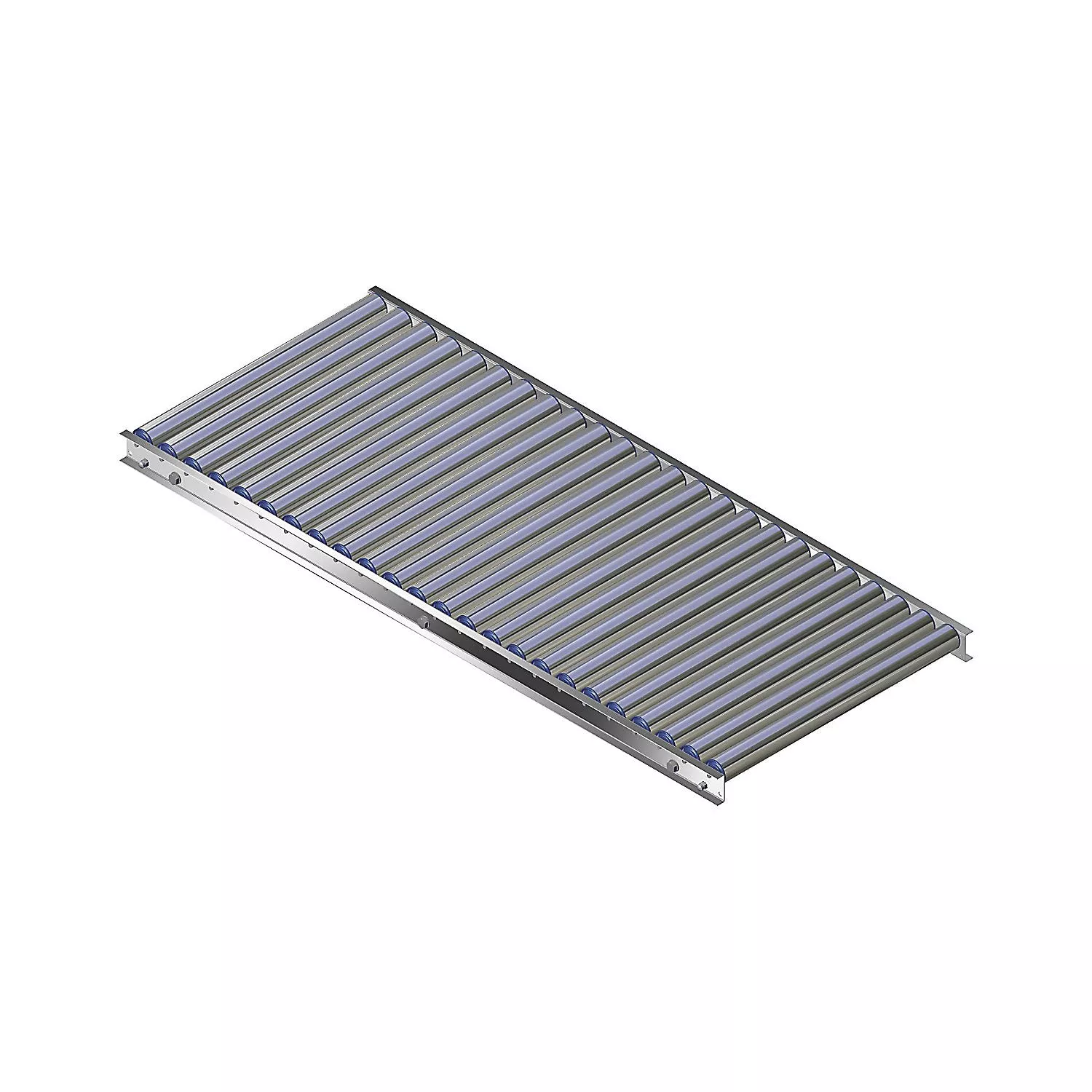 light-duty-roller-conveyor-aluminium-frame-with-aluminium-rollers-track-width-60 Light duty roller conveyor, aluminium frame with aluminium rollers, track width 600 mm, axle spacing 100 mm, length 1 m.