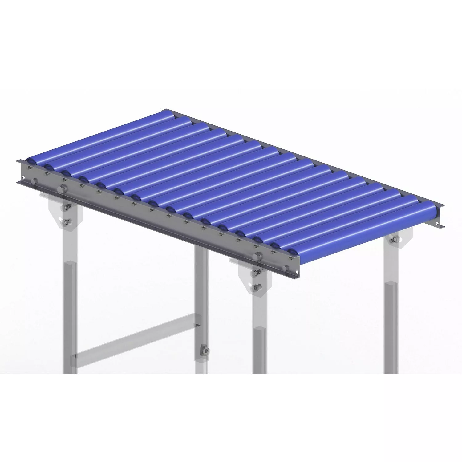 light-duty-roller-conveyor-steel-frame-with-plastic-rollers-track-width-500-mm-a Light duty roller conveyor, steel frame with plastic rollers, track width 500 mm, axle spacing 100 mm, length 1 m.