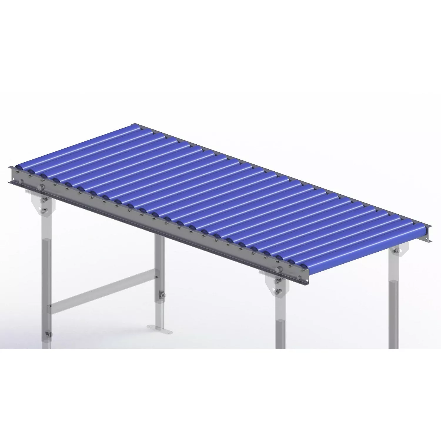 light-duty-roller-conveyor-steel-frame-with-plastic-rollers-track-width-600-mm-a Light duty roller conveyor, steel frame with plastic rollers, track width 600 mm, axle spacing 100 mm, length 1 m.