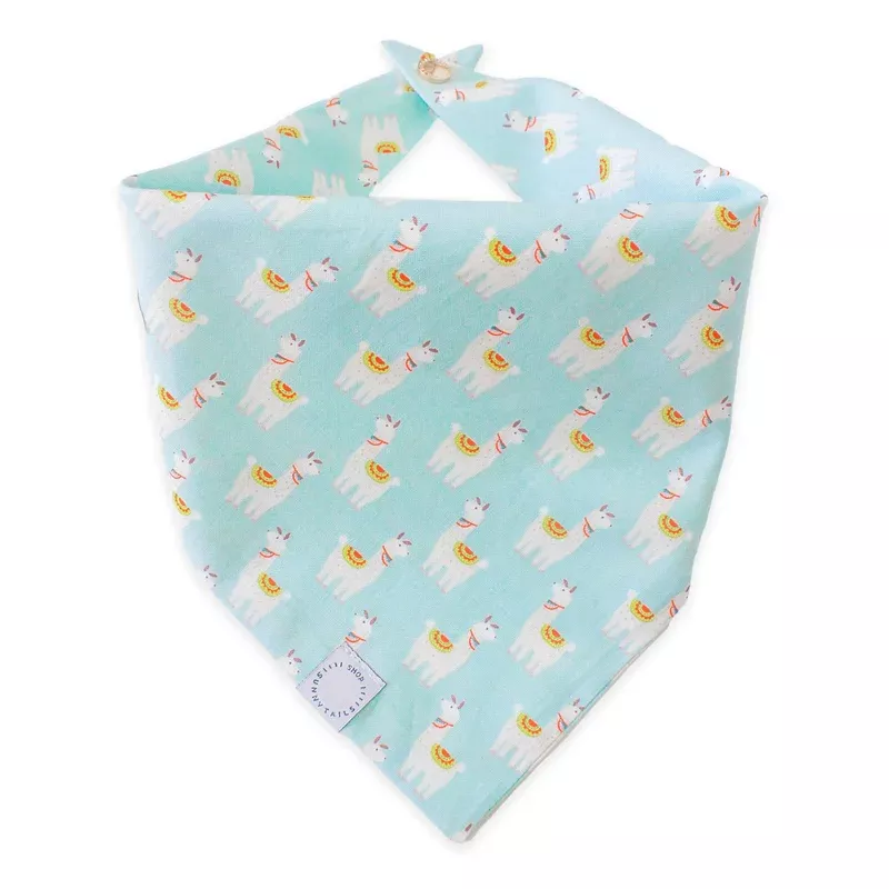 llama-drama-blue-dog-bandana Llama Drama Blue Dog Bandana
