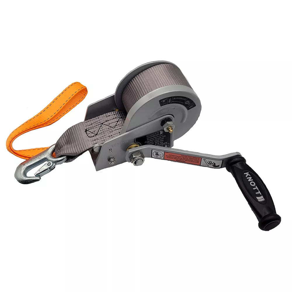 Load Rite Single-Speed Trailer Winch – 900lbs – 12′ Strap – 7″ Handle [6089.21K]