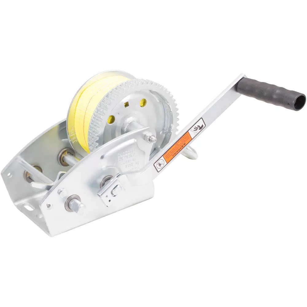 Load Rite Two-Speed Trailer Winch – 3200lbs – 25′ Yellow Heavy Duty Strap [6089.30]