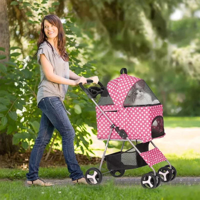 luxury-foldable-pet-stroller-breathable-travel-friendly Luxury Foldable Pet Stroller Breathable & Travel-Friendly