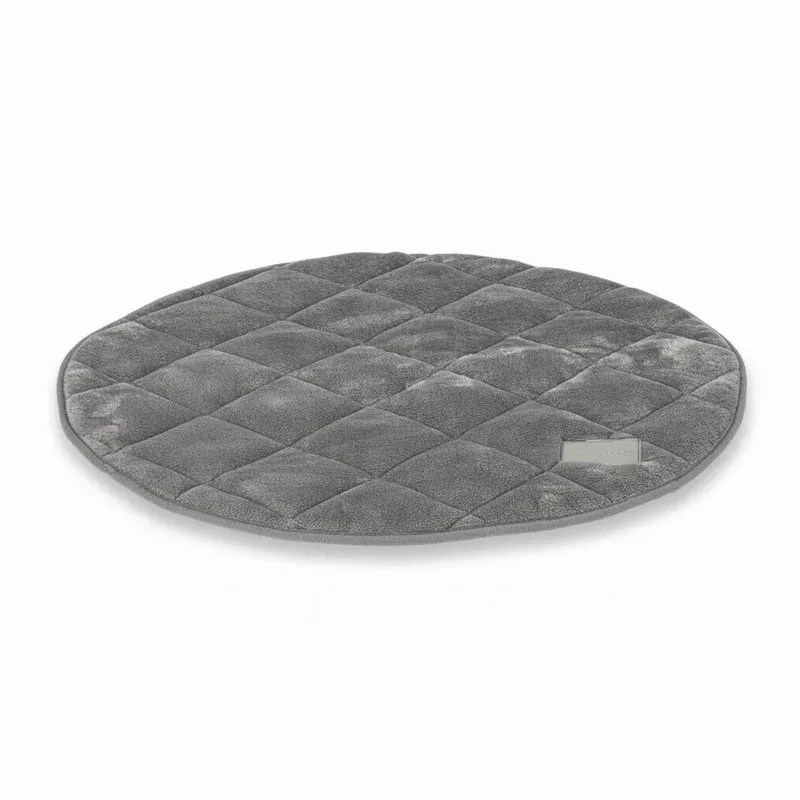 luxury-grey-quilted-deluxe-cocoon-round-blanket-dog-mat Luxury Grey Quilted Deluxe Cocoon Round Blanket – Dog Mat