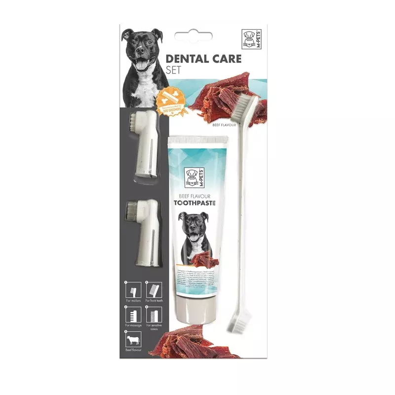 M-PETS DENTAL CARE SET FOR DOGS – BEEF FLAVOUR