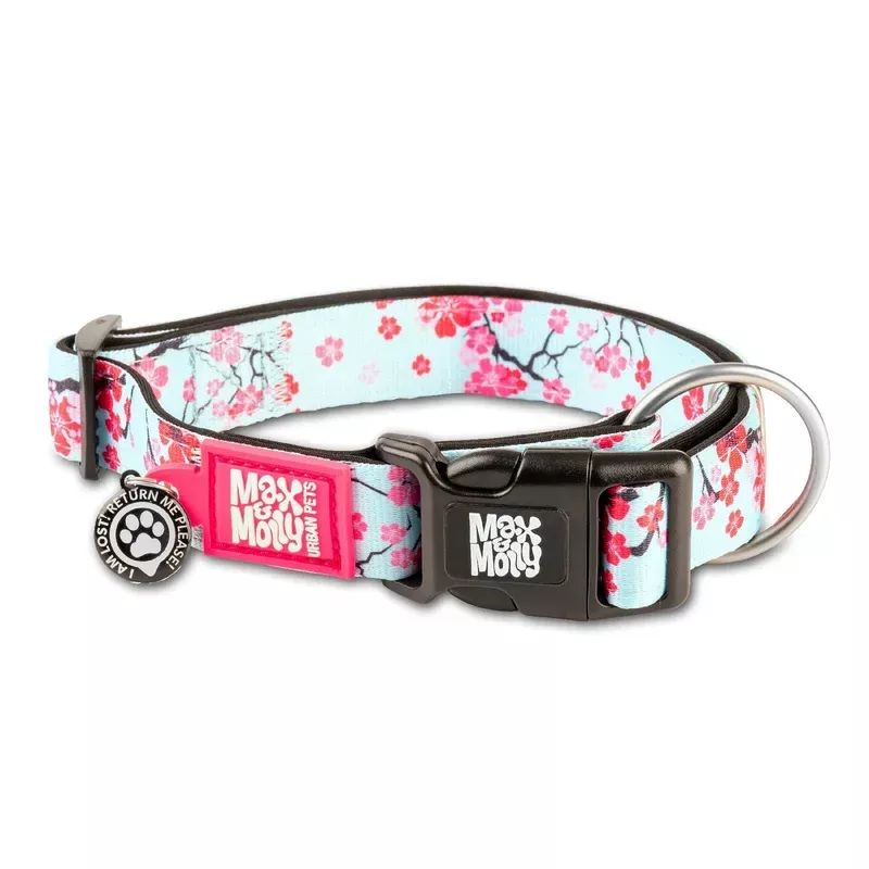 max-molly-cherry-bloom-smart-id-dog-collar-medium Max & Molly Cherry Bloom Smart ID Dog Collar Medium