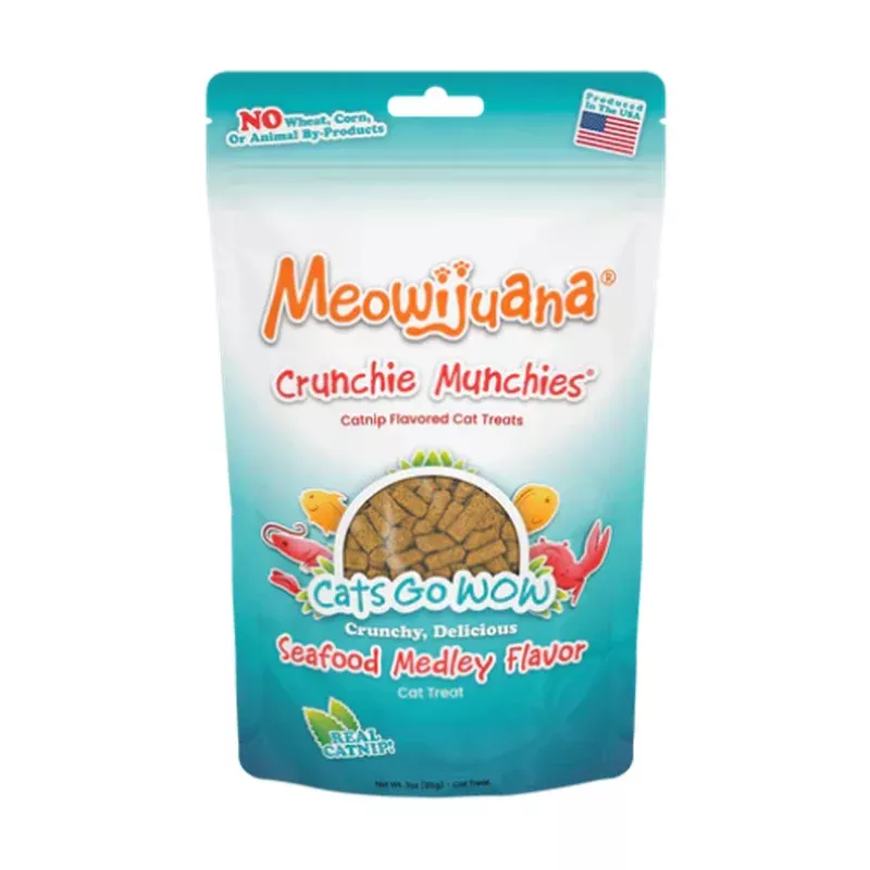 Meowijuana Treat Crunchie Munchie Seafood Medley 3oz
