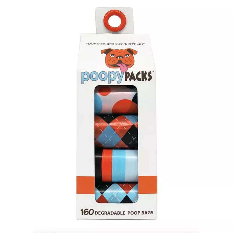 Metro Paws Poopy Packs Orange 8-Pack Dog Bags
