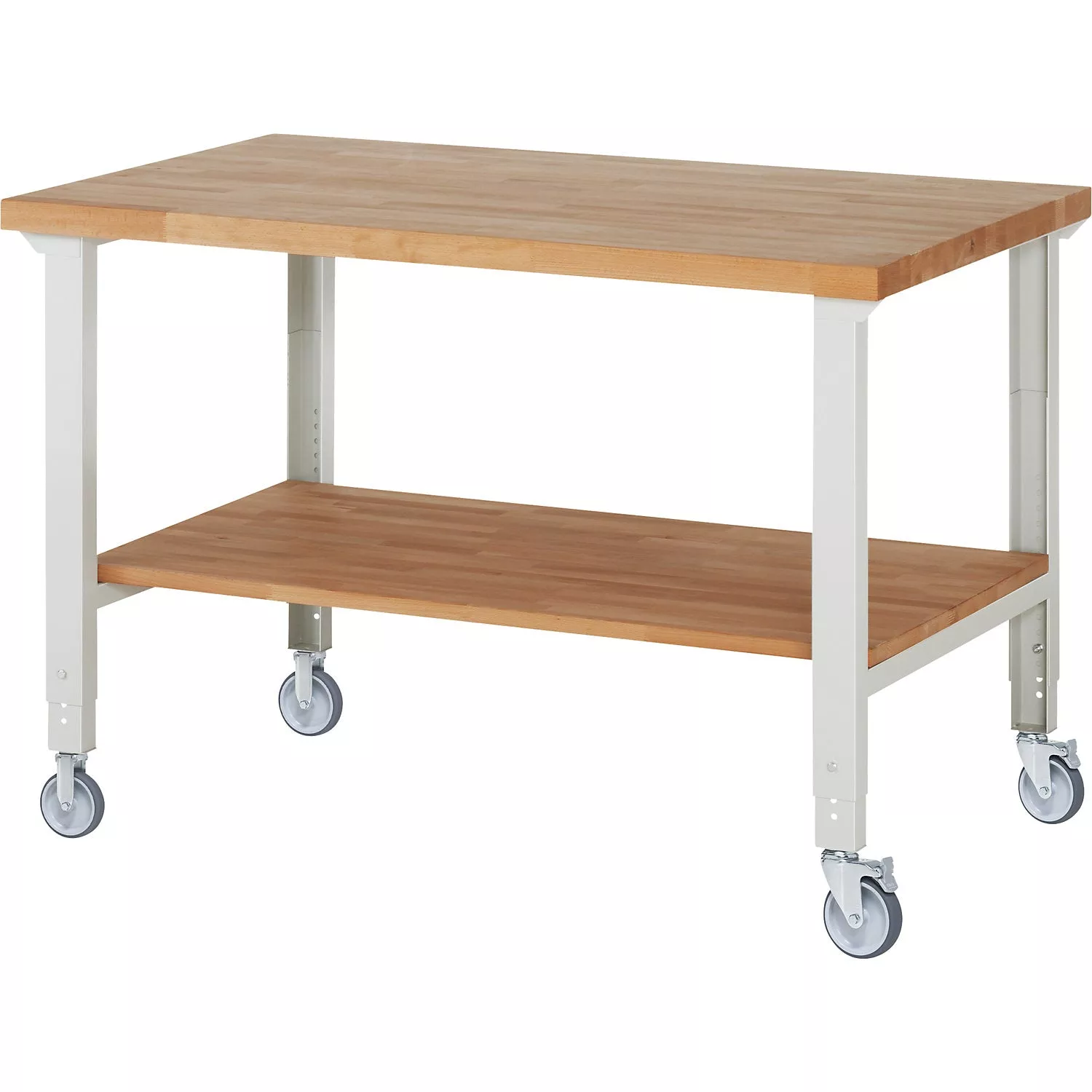 mobile-workbench-series-7000-2-fixed-2-swivel-castors-shelf-worktop-wxd-1500-x-9 Mobile workbench series 7000, 2 fixed/2 swivel castors, shelf, worktop WxD 1500 x 900 mm.
