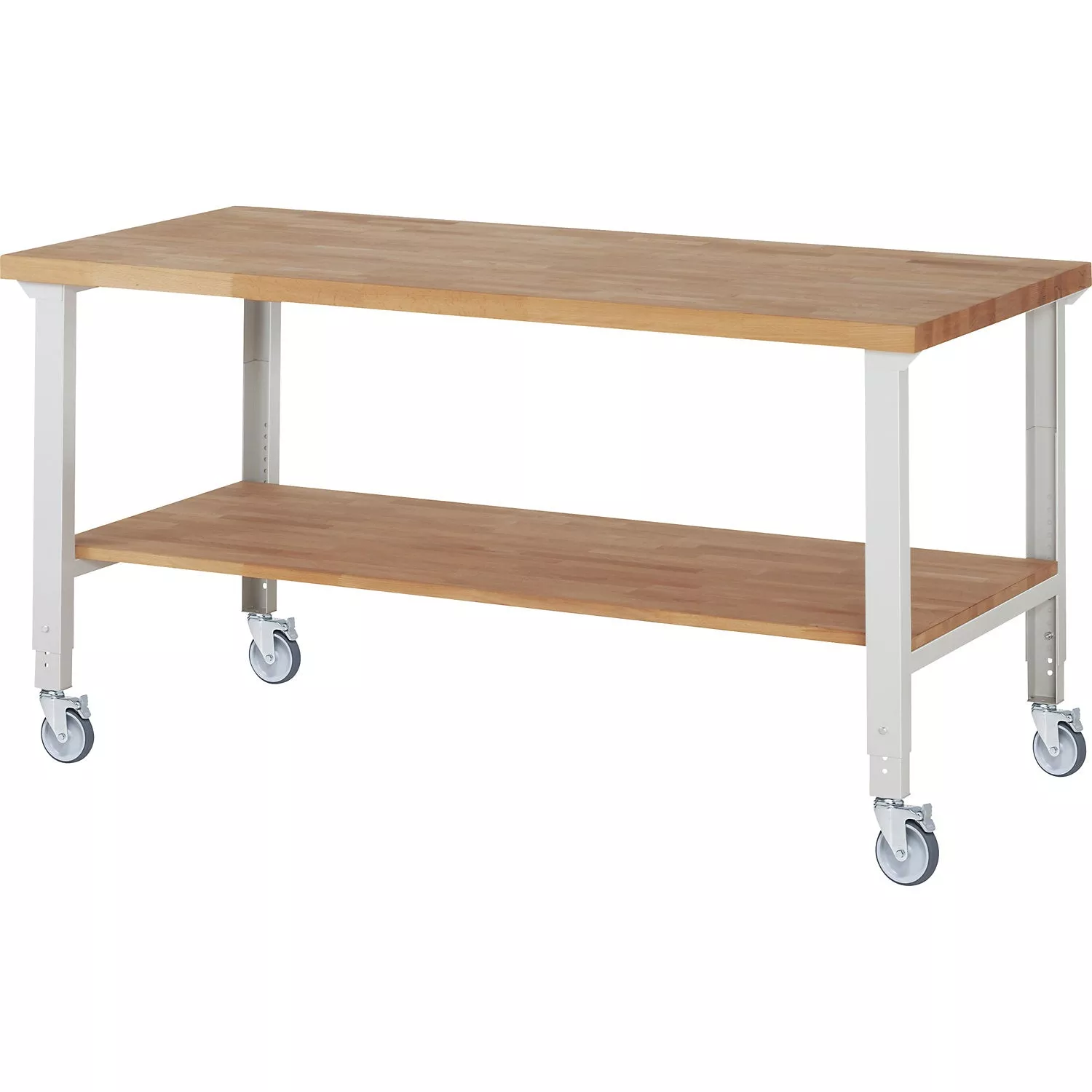 mobile-workbench-series-7000-4-swivel-castors-shelf-worktop-wxd-2000-x-900-mm Mobile workbench series 7000, 4 swivel castors, shelf, worktop WxD 2000 x 900 mm.