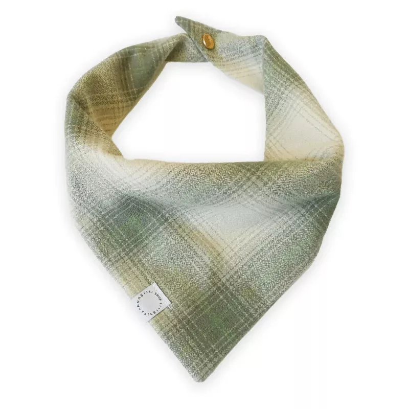 moss-green-flannel-dog-bandana Moss Green Flannel Dog Bandana