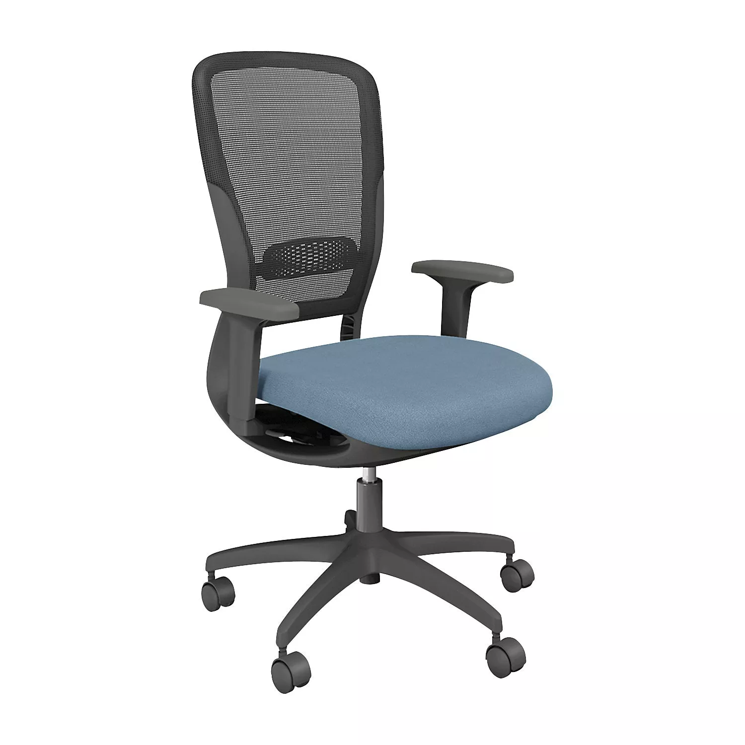 motion-office-chair-mesh-backrest-dark-grey-light-blue MOTION office chair, mesh backrest, dark grey, light blue.