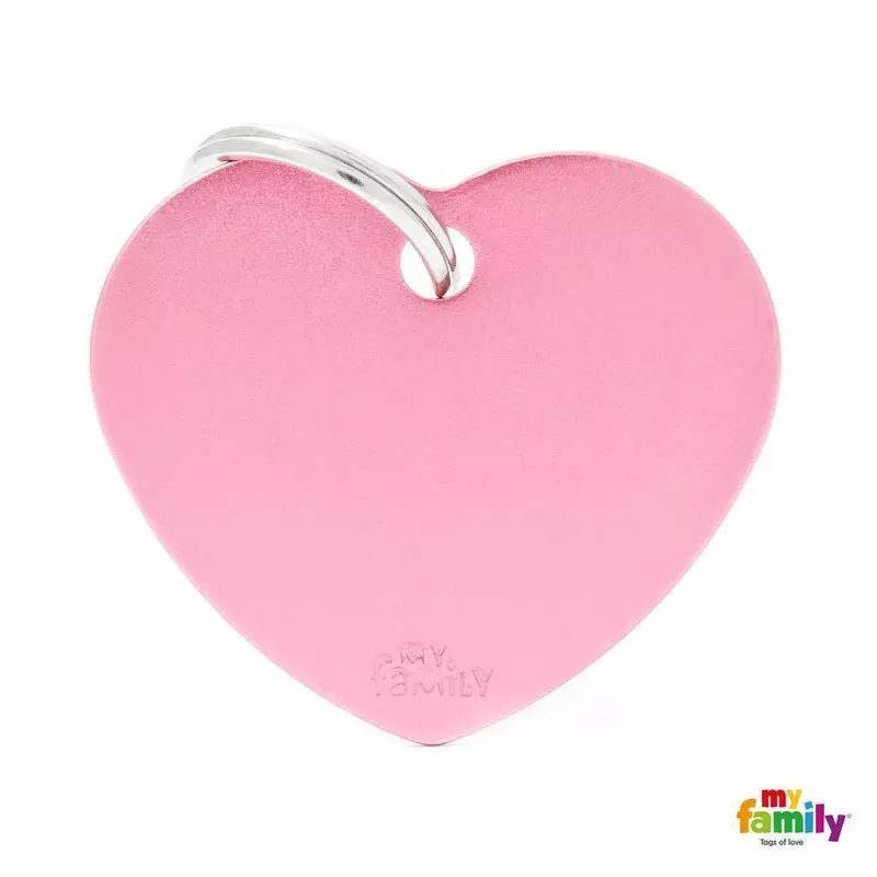 my-family-basic-heart-large-pink-dog-tag-with-free-engraving My Family Basic Heart Large Pink Dog Tag with Free Engraving