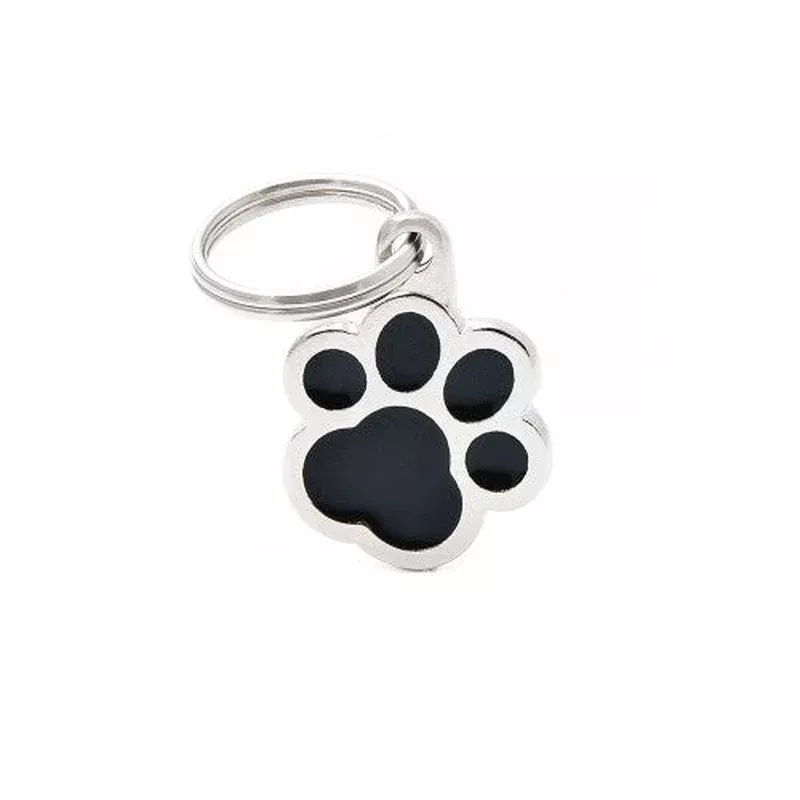 myfamily-classic-small-black-paw-id-tag MyFamily Classic Small Black Paw ID Tag