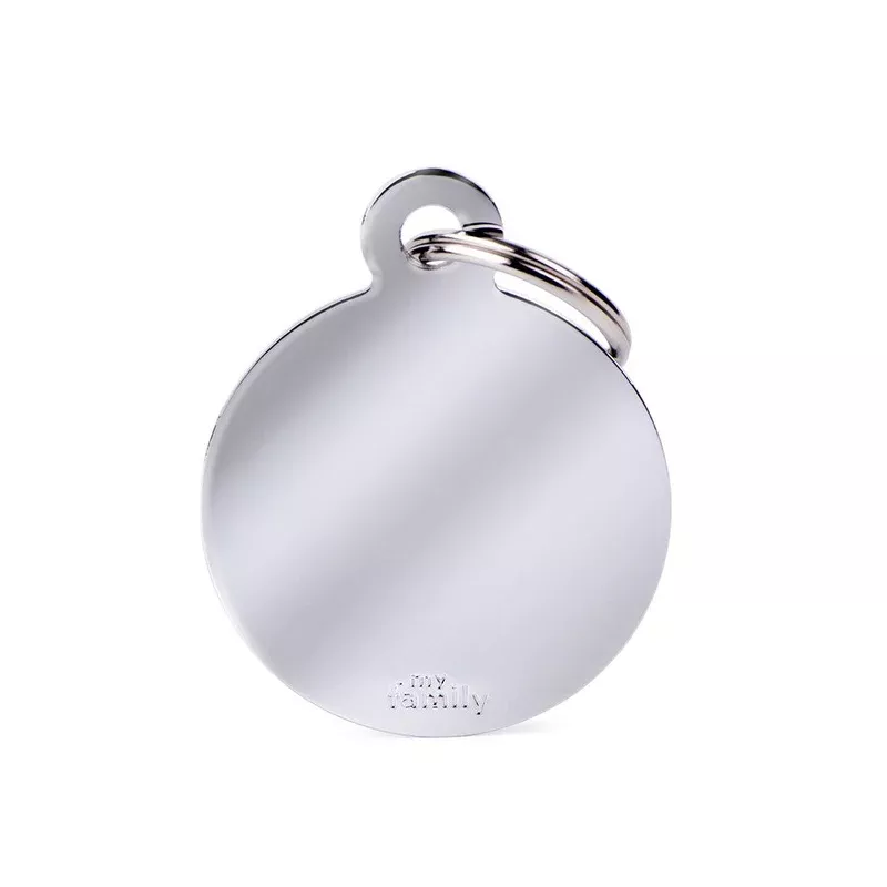 myfamily-id-tag-basic-collection-big-round-in-chrome-plated-brass MyFamily ID Tag Basic collection Big Round in Chrome Plated Brass