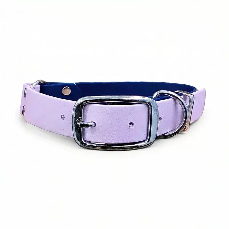 navy-pastel-pink-multicolour-waterproof-biothane-buckle-dog-collar Navy & Pastel Pink Multicolour Waterproof Biothane Buckle Dog Collar