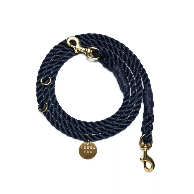navy-rope-dog-leash-by-found-my-animal-bolt-snaps-adjustable Navy Rope Dog Leash by Found My Animal | Bolt Snaps Adjustable