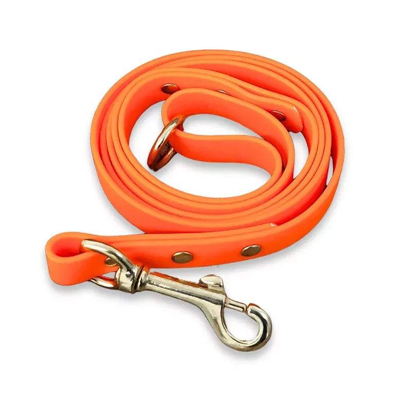Neon Orange Waterproof Biothane Dog Lead