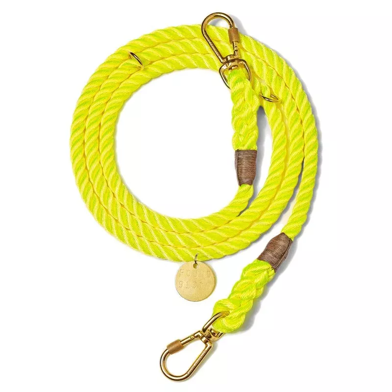 neon-yellow-rope-dog-leash-adjustable-found-my-animal Neon Yellow Rope Dog Leash Adjustable – Found My Animal