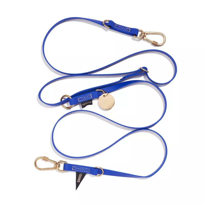 New! Water Resistant Adjustable 7ft Leash Bright Blue | Found My Animal
