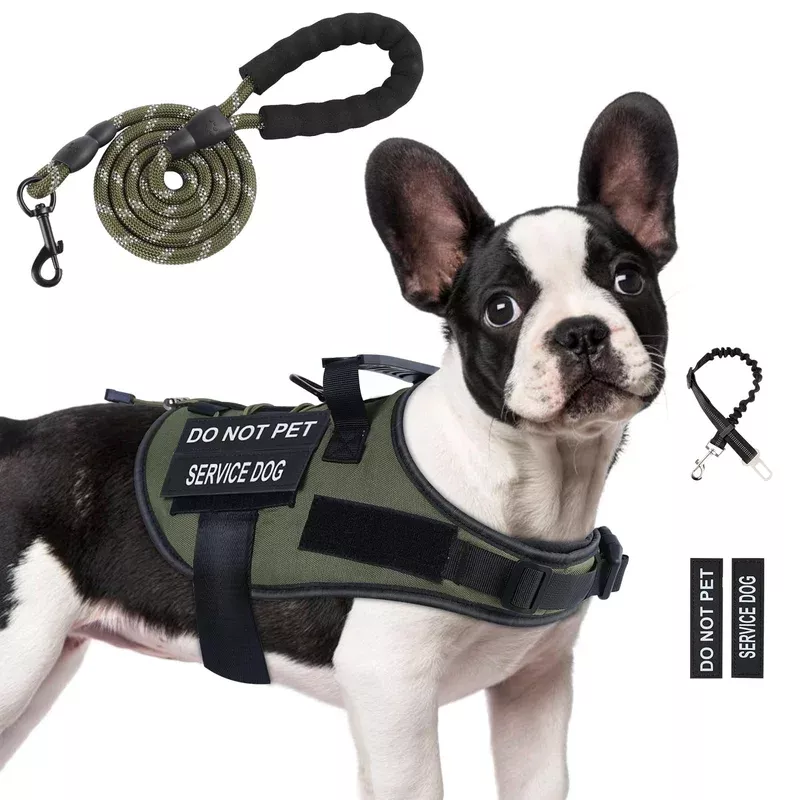 no-pull-dog-harness-small-medium-sized-dog-service-dog-harness-leash-set-with-4- No Pull Dog Harness Small Medium Sized Dog Service Dog Harness And Leash Set With 4 Patches Adjustable Easy Walk Dogs Harnesse