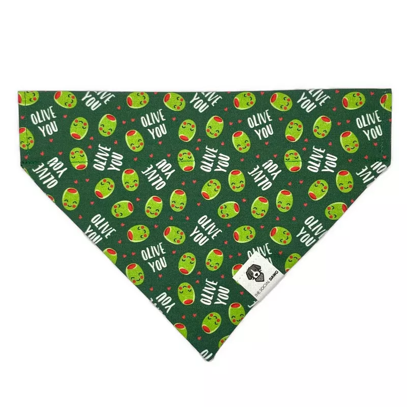 Olive You Slip-On Dog Bandana