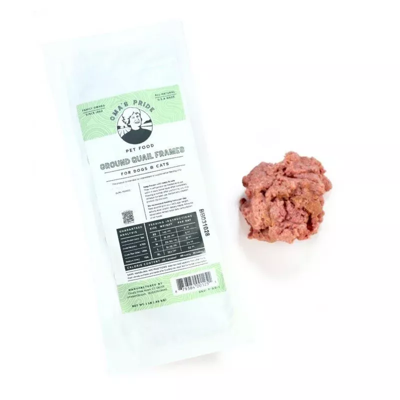 Oma’s Pride Exotic Ground Quail Raw Frozen Dog & Cat Food