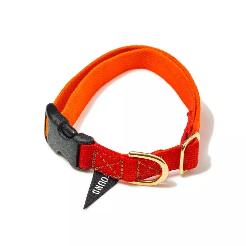 orange-to-magenta-cotton-dog-collar-standard Orange To Magenta Cotton Dog Collar Standard