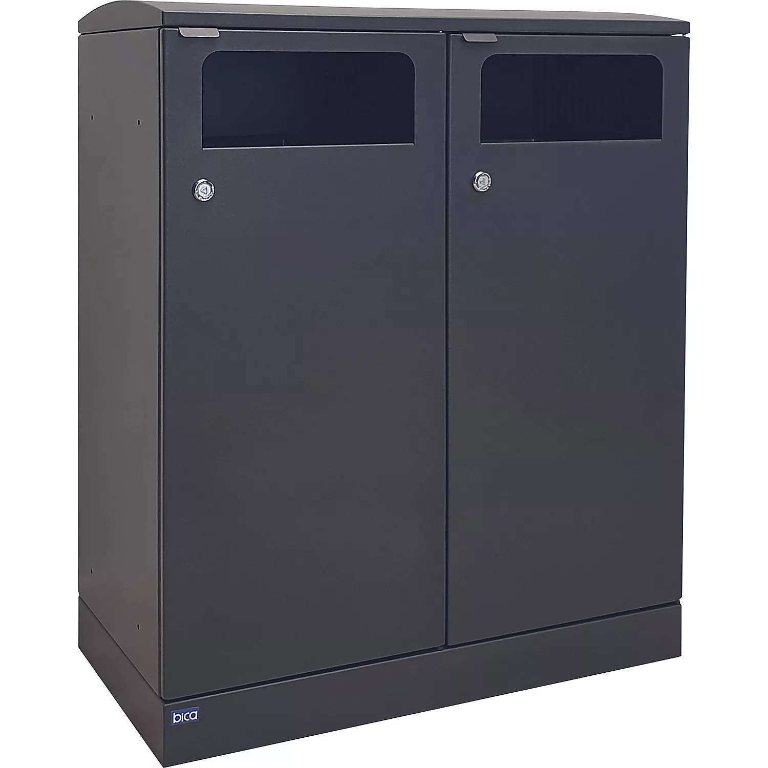 Outdoor waste bin, capacity 2 x 100 l, charcoal.
