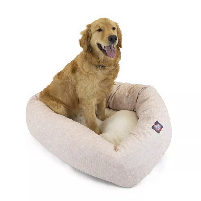 palette-heathered-sherpa-bagel-dog-bed Palette Heathered Sherpa Bagel Dog Bed