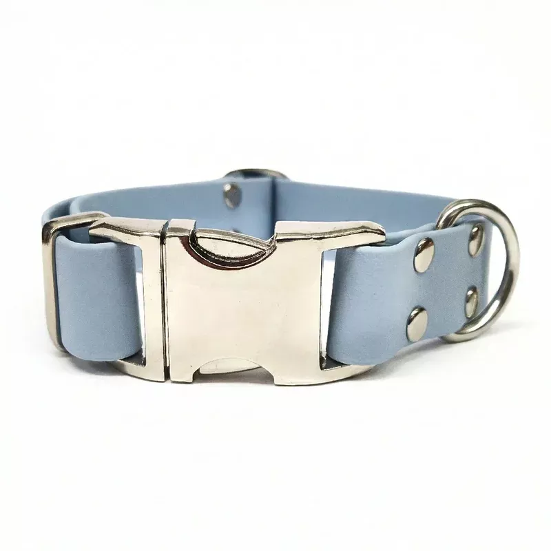 pastel-blue-waterproof-biothane-metal-clasp-dog-collar Pastel Blue Waterproof Biothane Metal Clasp Dog Collar