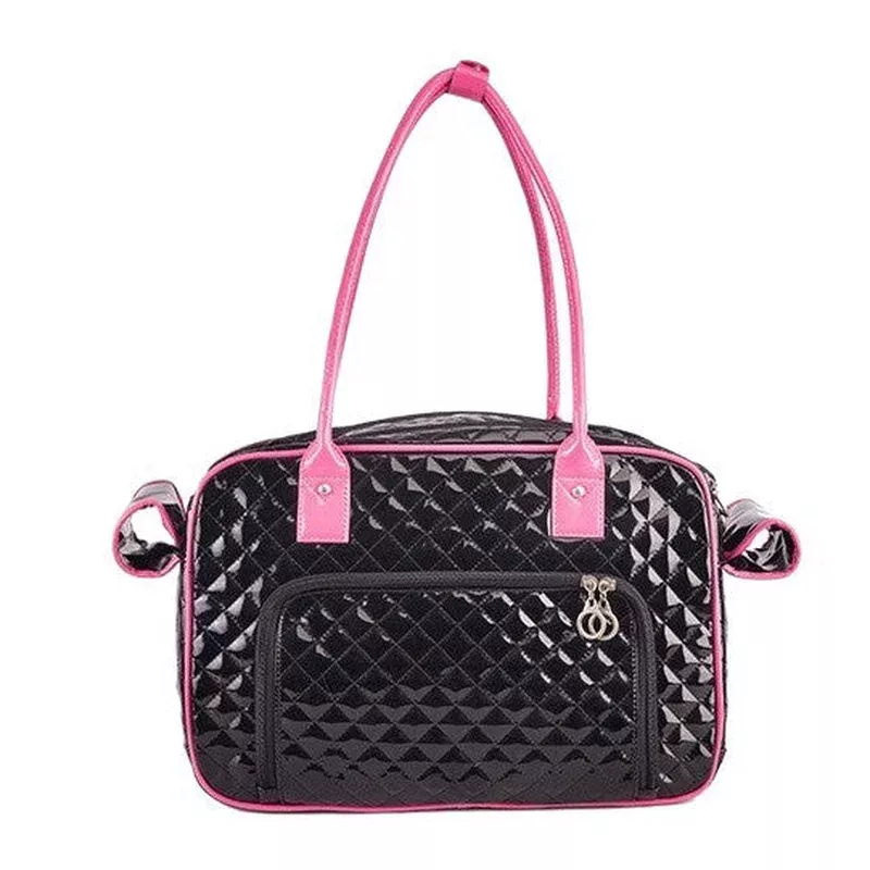 Pet Carrier Bag Glossy Quilted Design with Safety Strap