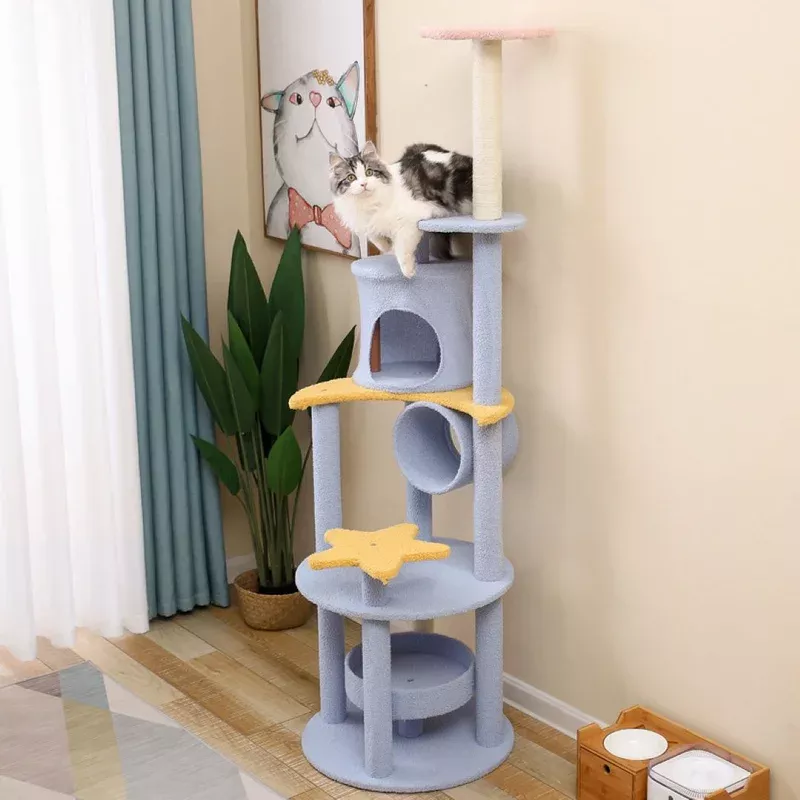 pet-cool-plush-sisal-multi-level-cat-tree-cats-5050167-cm Pet Cool Plush & Sisal Multi-Level Cat Tree for Cats 5050167 cm