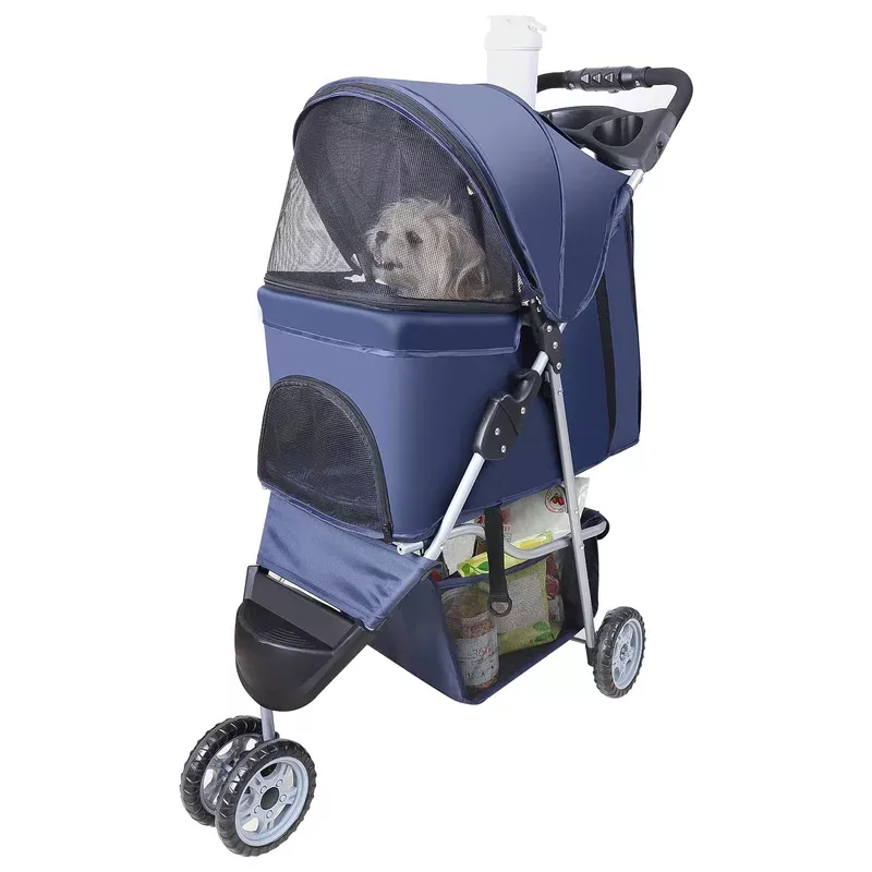 pet-strollers-small-medium-dogs-cats-3-wheel-dog-stroller-folding-flexible-easy- Pet Strollers for Small Medium Dogs & Cats 3-Wheel Dog Stroller Folding Flexible Easy to Carry for Jogger Jogging Walking Trave