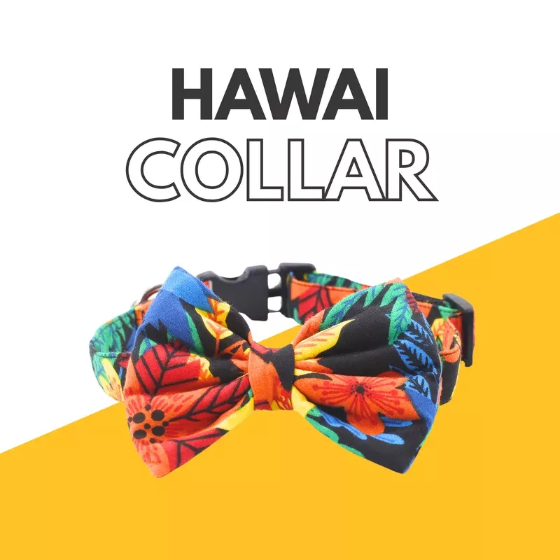Petblush Hawai Print Bow Collars For Dogs