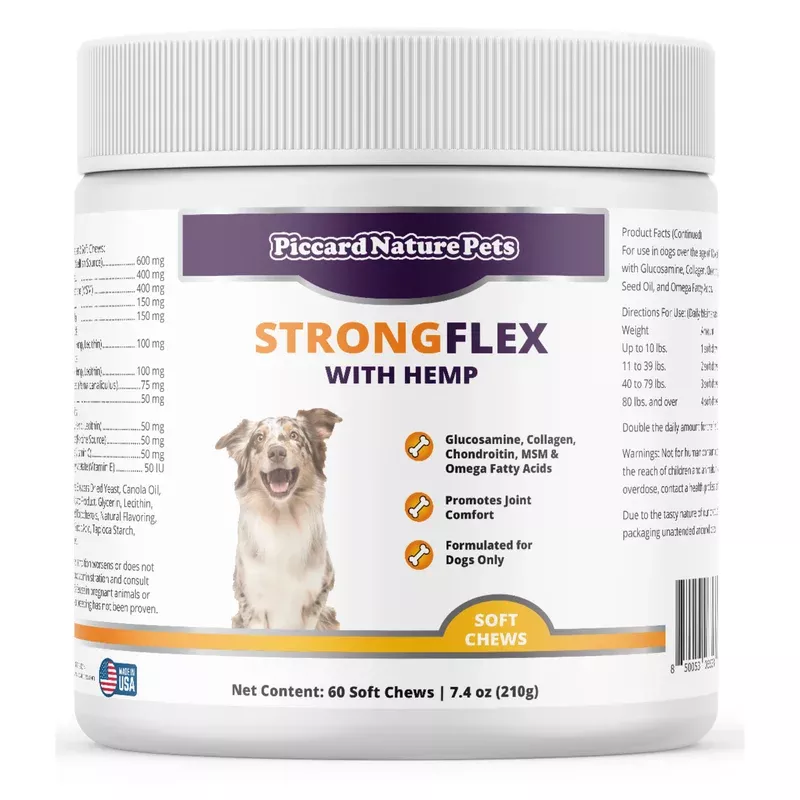 piccardnaturepets-strongflex-with-hemp-joint-support-dogs-60-soft-chews PiccardNaturePets StrongFlex with Hemp Joint Support for Dogs 60 Soft Chews