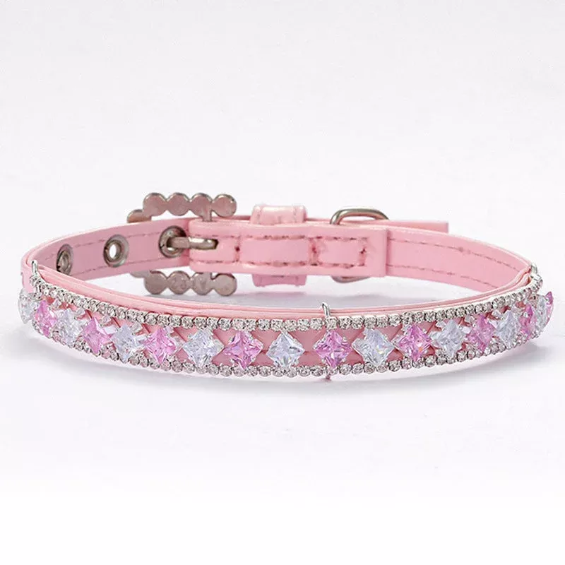 Pink Princess Gemstone Pet Collar