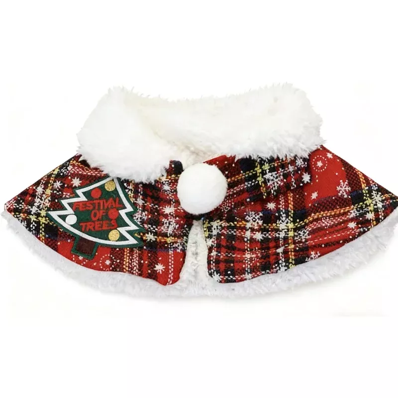 plaid-pet-christmas-collar-cape Plaid Pet Christmas Collar Cape