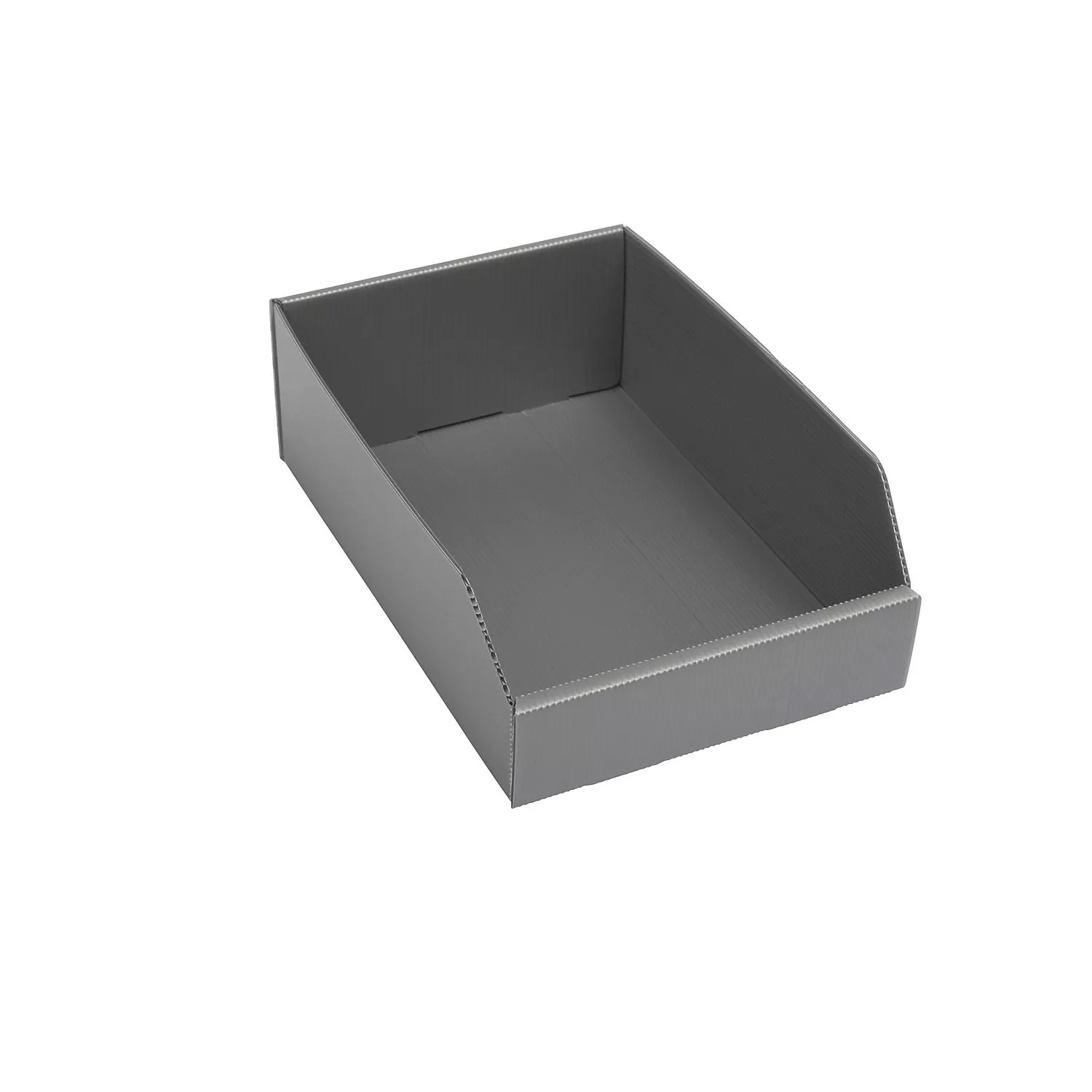 Plastic shelf bin, folding, LxWxH 300x200x100 mm, silver grey, pack of 25.