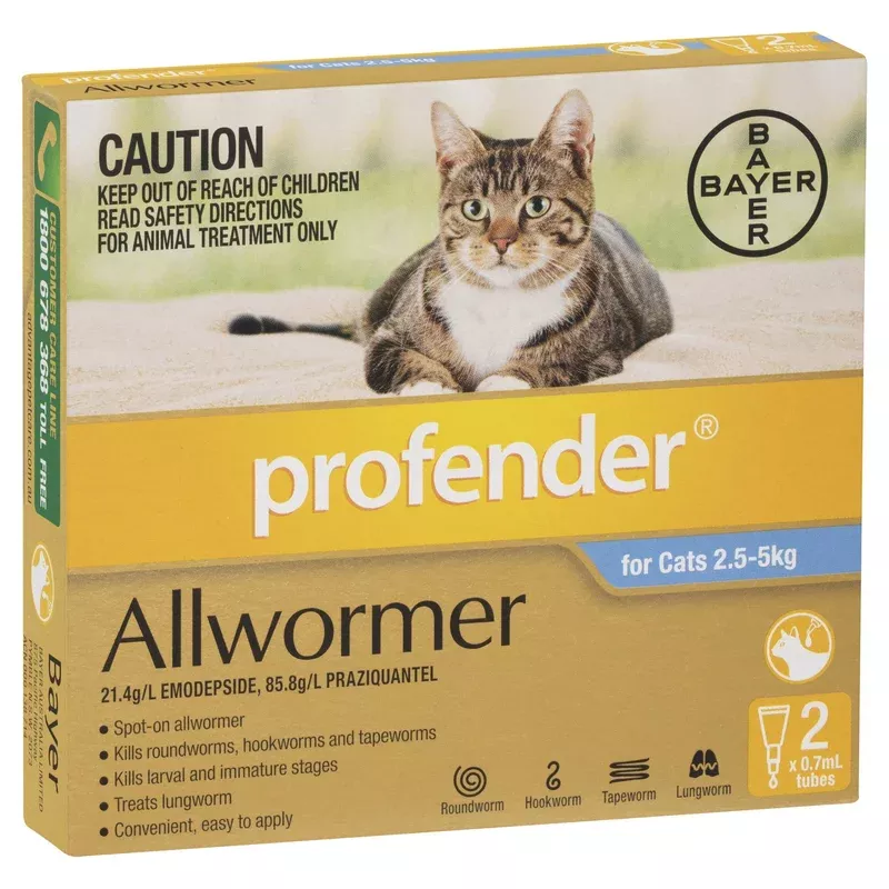 profender-worming-treatment-cats-2-5-5kg-blue-2-pack Profender Worming Treatment for Cats 2.5-5kg Blue 2 Pack