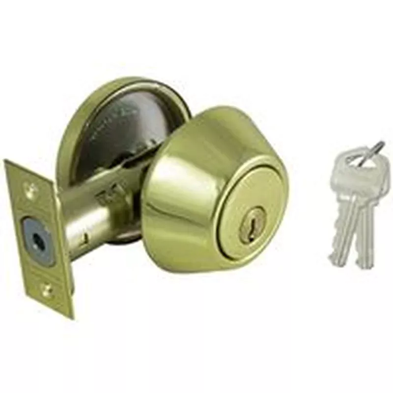 ProSource Deadbolt 3 Grade Polished Brass KW1 Keyway (DB71V-PS)