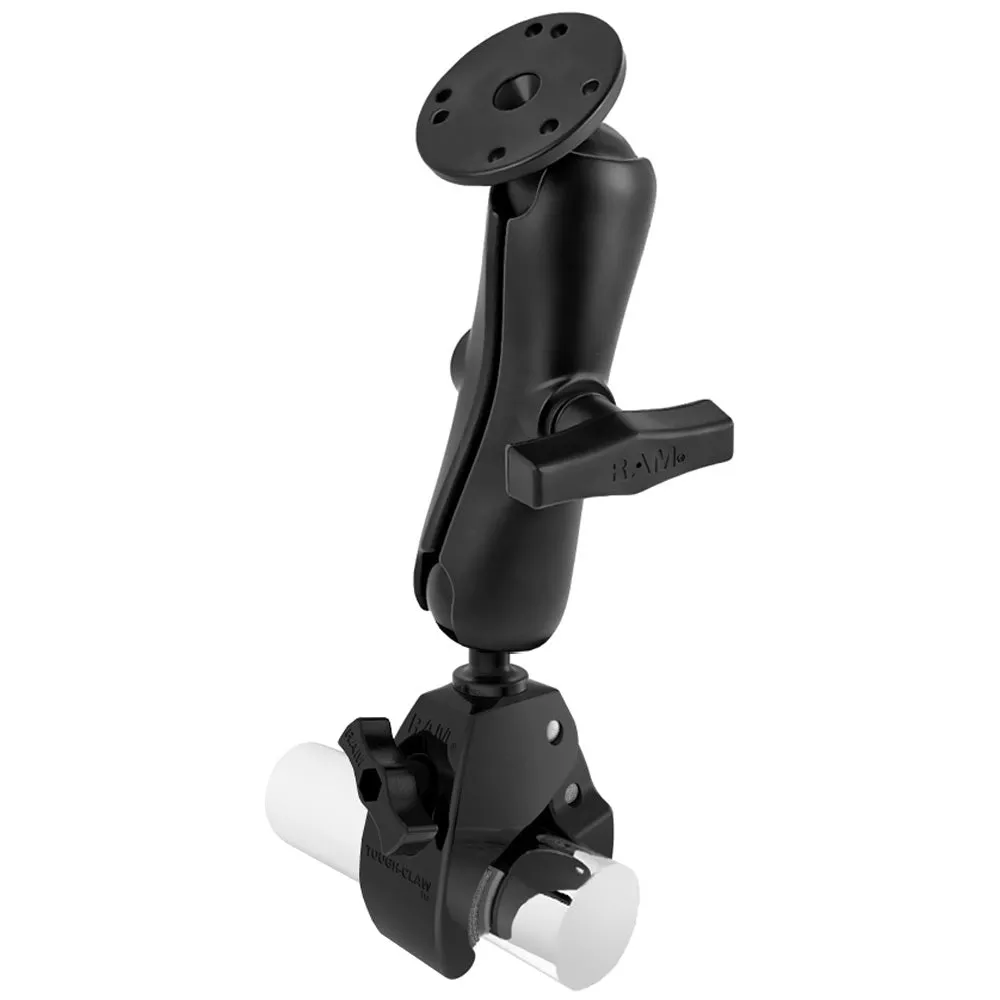 RAM Mount Large Tough-Claw Base w/Double Socket Arm & 1.5″ Round Base Adapter [RAP-401-202U]
