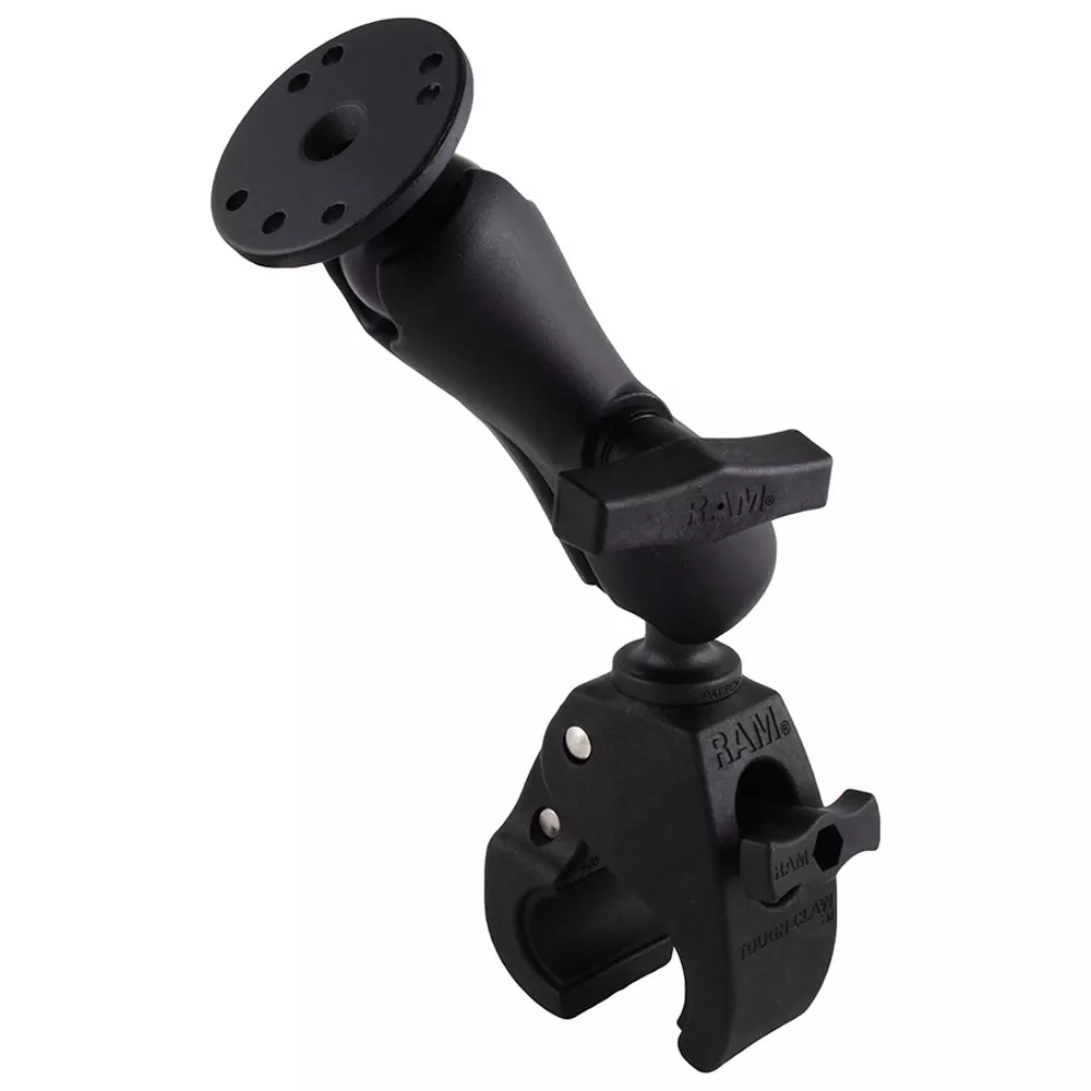RAM Mount Medium Tough-Claw Base w/Double Socket Arm & 1.5″ Round Base Adapter [RAP-404-202U]