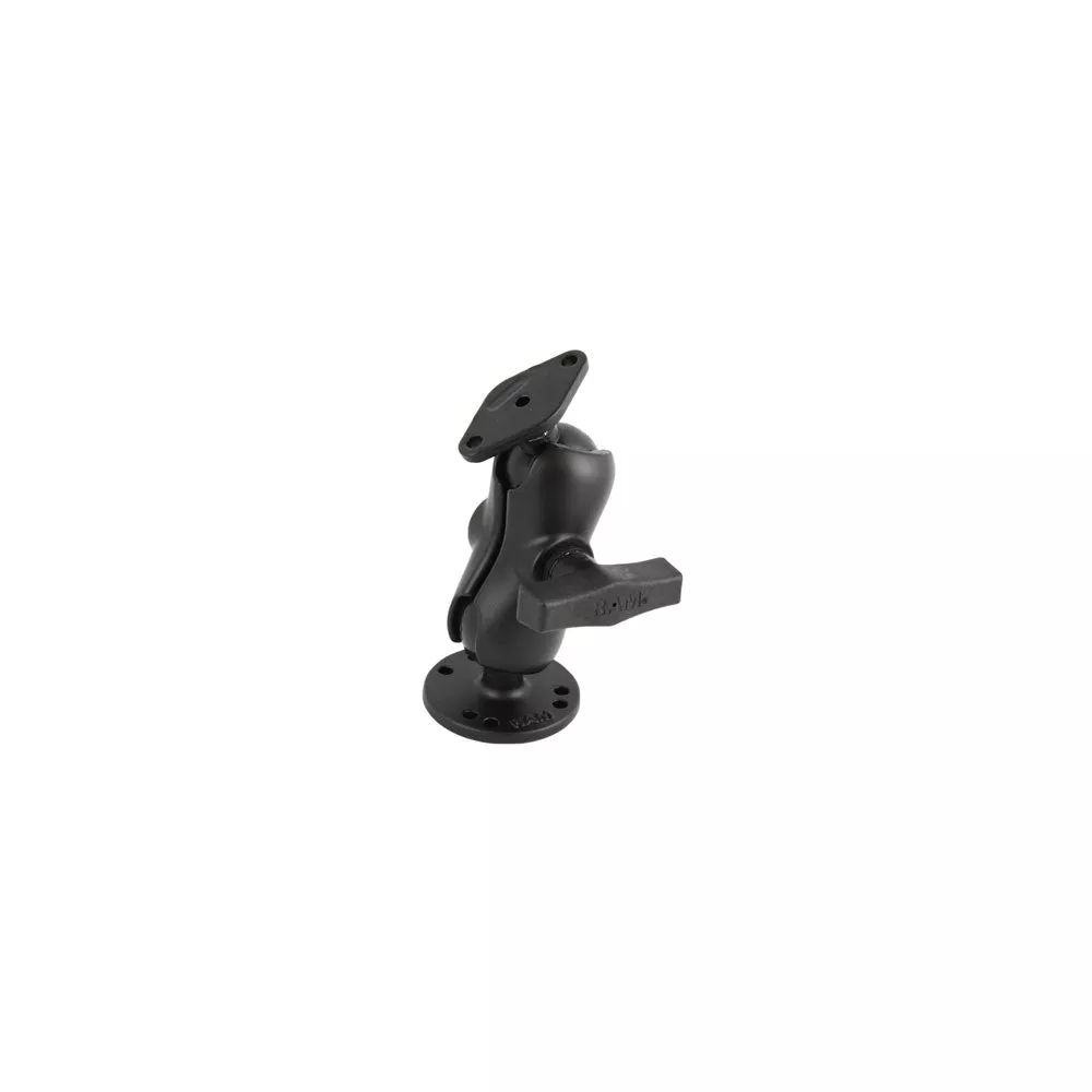 RAM Mount Screw Down Surface Mount Short Arm 1.5″ Ball [RAM-138U-B]