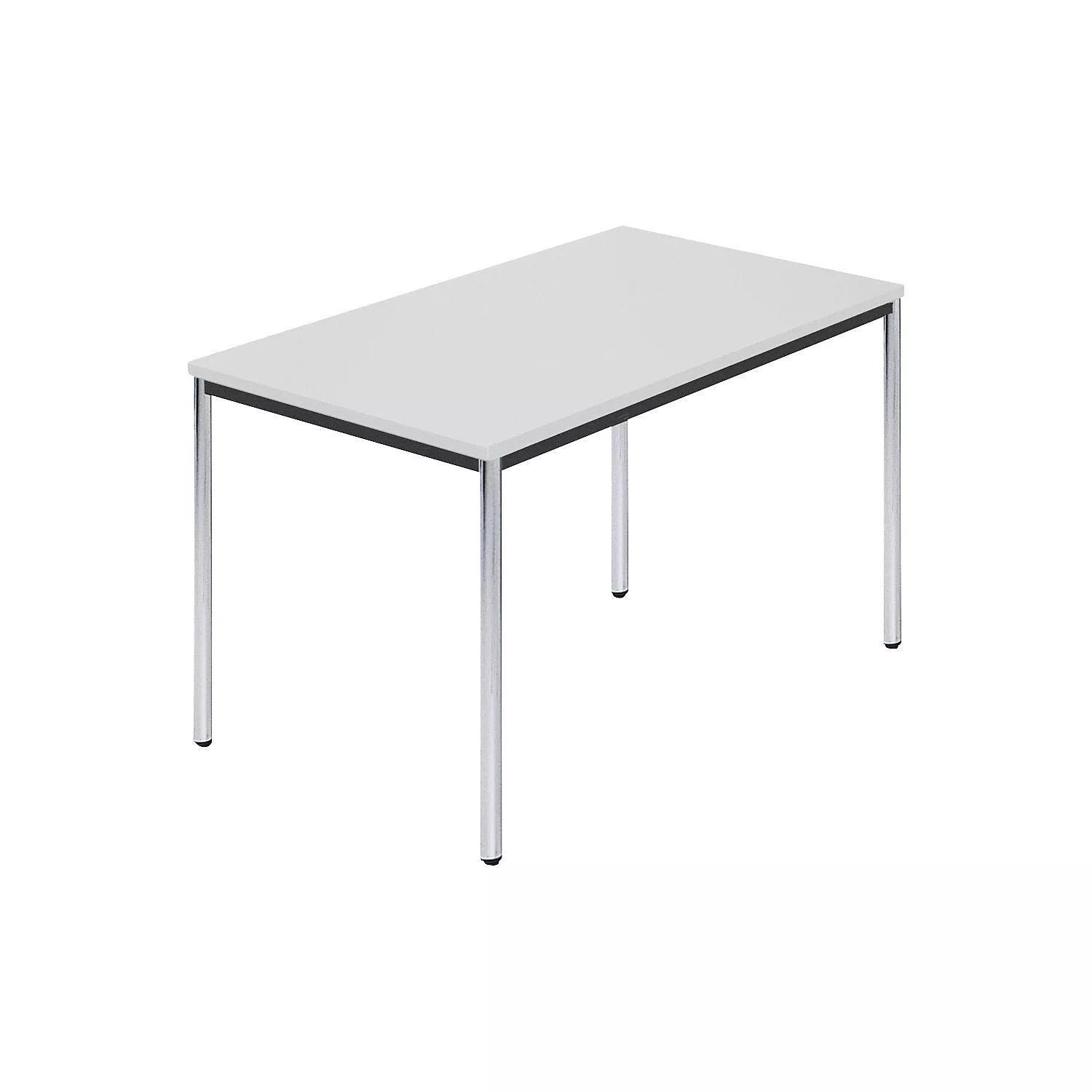 rectangular-table-chrome-plated-round-tubes-wxd-1200-x-800-mm-grey Rectangular table, chrome plated round tubes, WxD 1200 x 800 mm, grey.