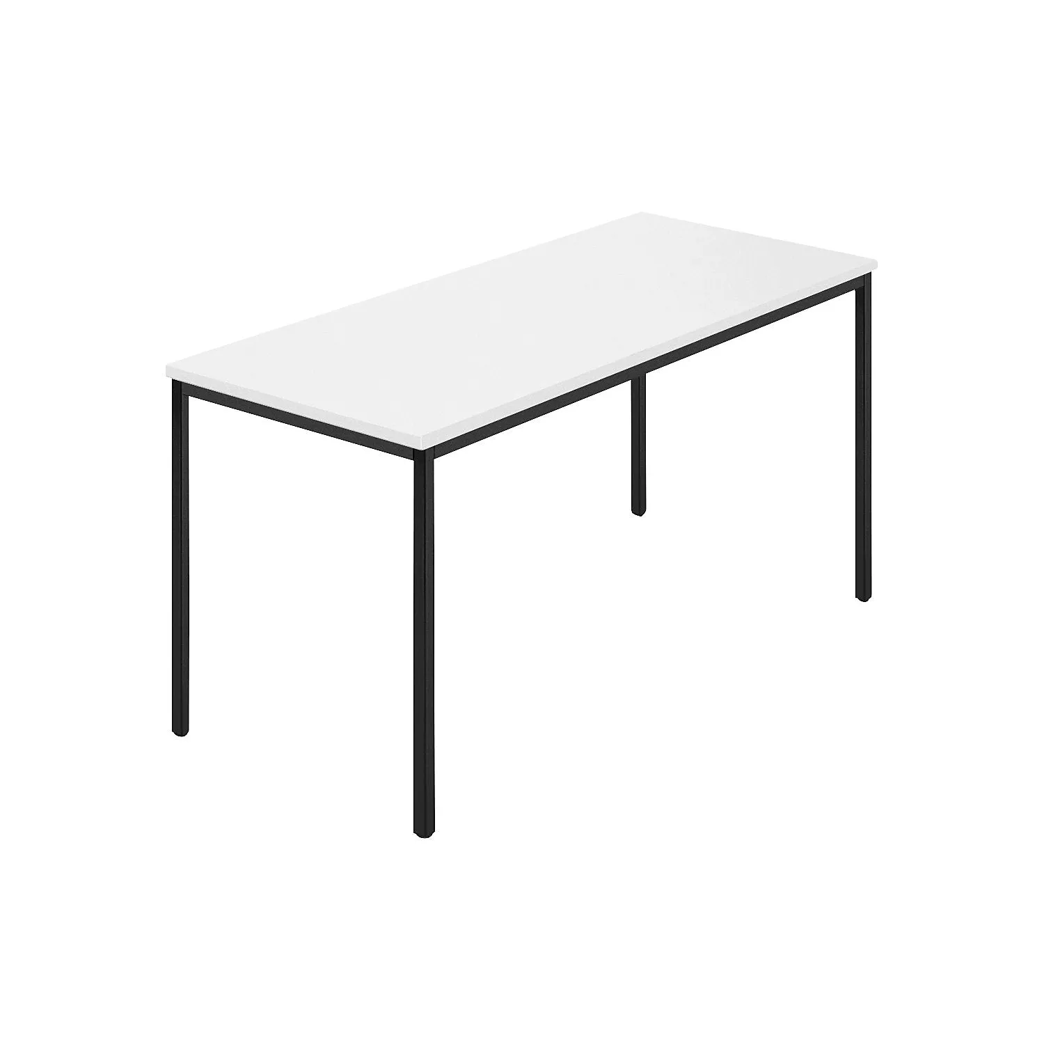 Rectangular table, coated rectangular tubing, WxD 1400 x 700 mm, white / anthracite.